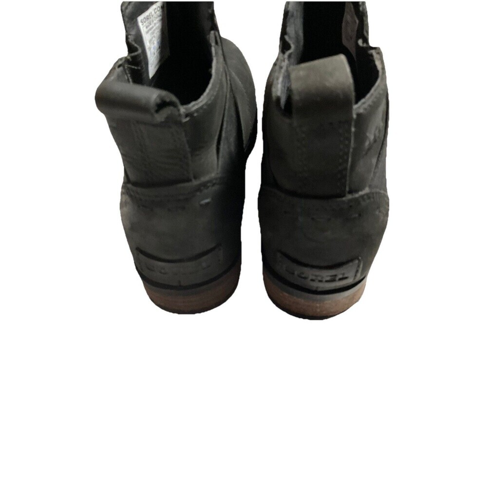 Sorel Emelie Chelsea Booties Black Leather NL2671-010 Women's Sz 8.5 (Fits 7/7.5 - Picture 3 of 7